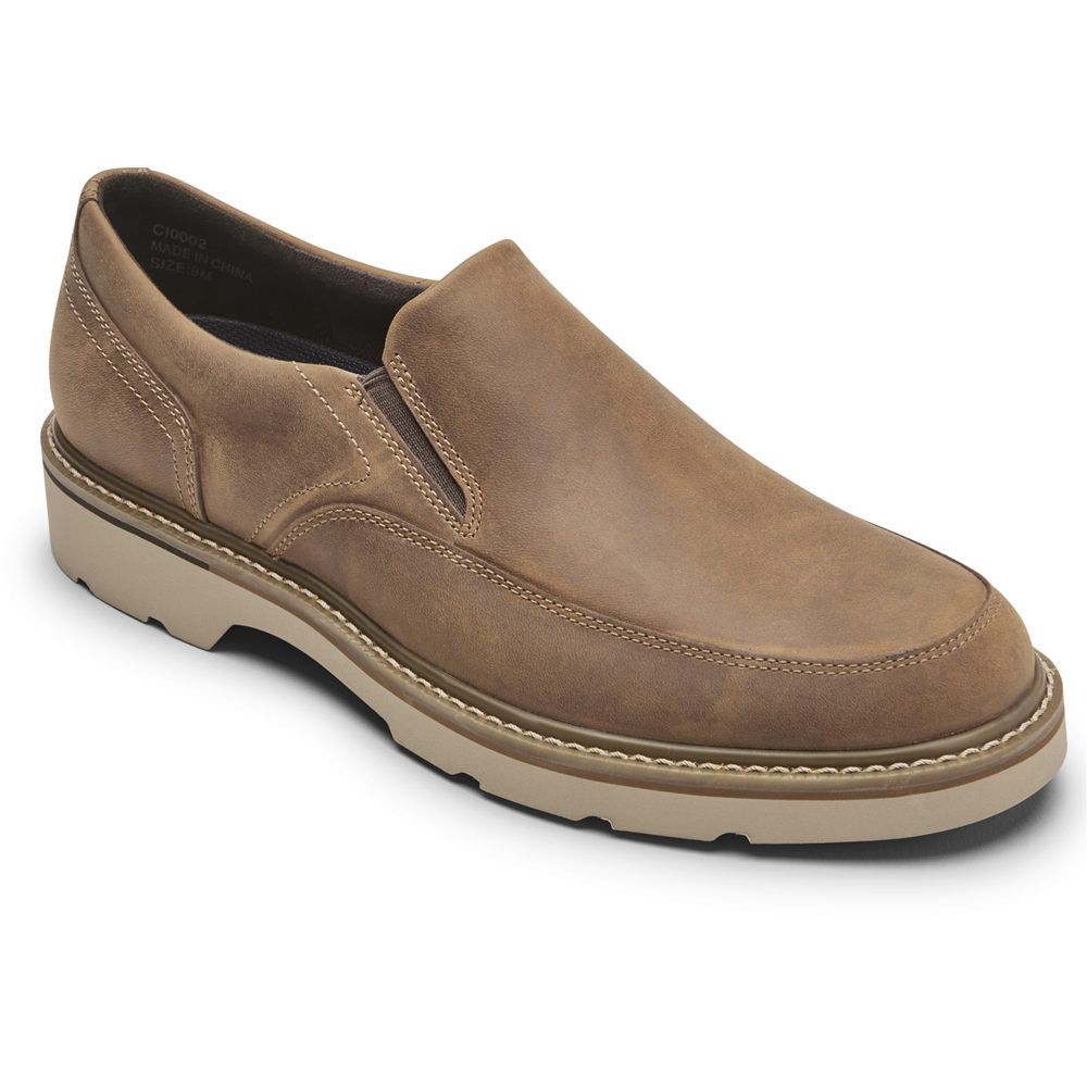 Rockport Mens Slip-On Khaki - Charlee Waterproof - UK 350-ANZMQR